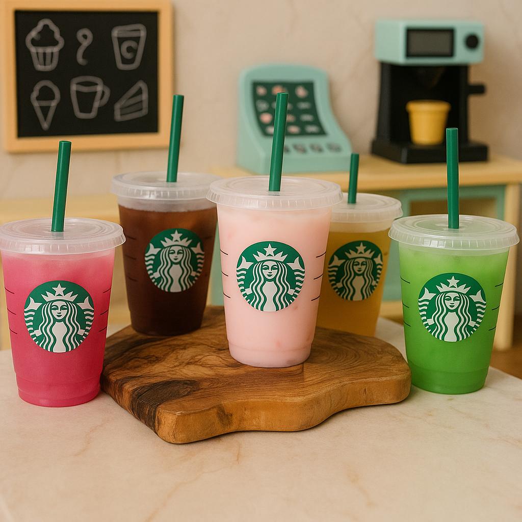 Starbucks Drinks| 2-Fake drink | | 2-16oz faux drink| photo prop | photography props | pretend play|