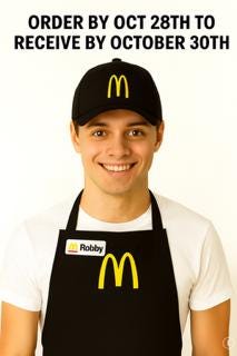 Mc Donalds Halloween costume.  Adult Dress Up | Halloween costume | Adult  Dress Up Set - MC Donalds apron or cap