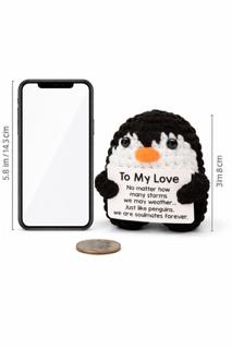 Valentines crochet penguin