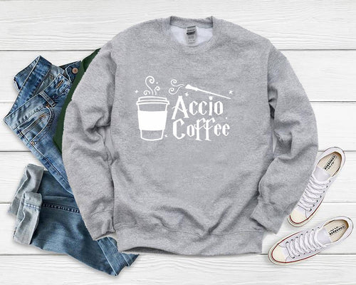 Accio Coffee sweatshirt, Wizarding Coffee Lover sweatshirt, Pottery Gifts sweatshirt, Wizard sweatshirt,