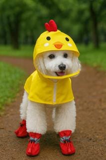 Dog duck raincoat