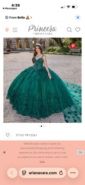 Elegant emerald quinceanera/ sweet sixteen  gown