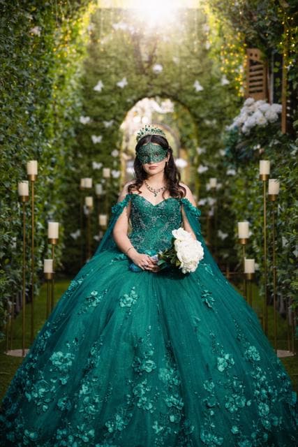 Elegant emerald quinceanera/ sweet sixteen  gown
