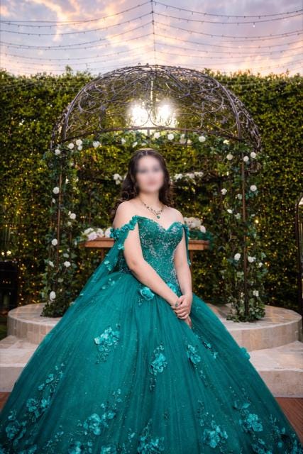 Elegant emerald quinceanera/ sweet sixteen  gown