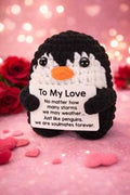 Valentines crochet penguin