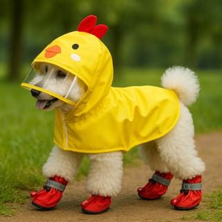 Dog duck raincoat