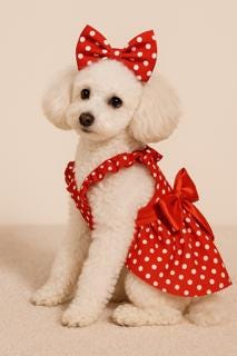 Dog valentines dress, elegant dog dress, Minnie dog dress