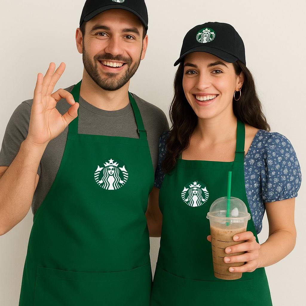 Starbucks Adult Apron | Starbucks Halloween costume | Adult - Dress Up Set -Starbucks