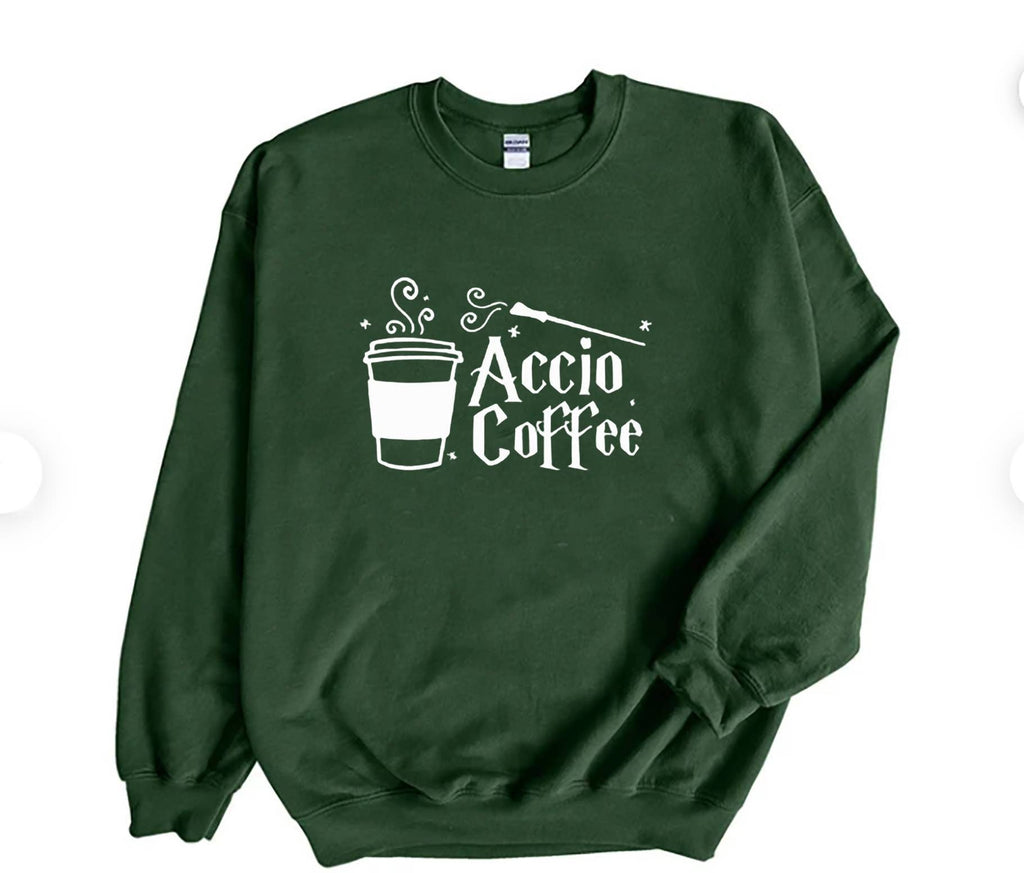 Accio Coffee sweatshirt, Wizarding Coffee Lover sweatshirt, Pottery Gifts sweatshirt, Wizard sweatshirt,