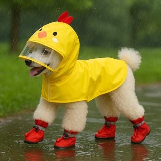 Dog duck raincoat