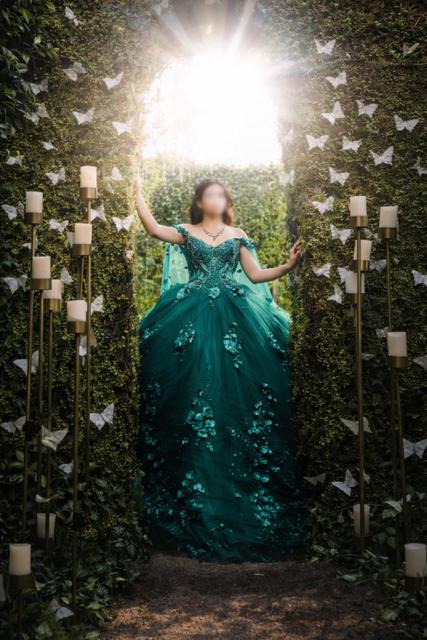 Elegant emerald quinceanera/ sweet sixteen  gown