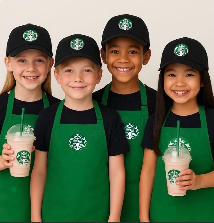 Starbucks Halloween costume.Kids Dress Up | Halloween costume | Kids - Dress Up Set - Starbucks pretend play Outfit