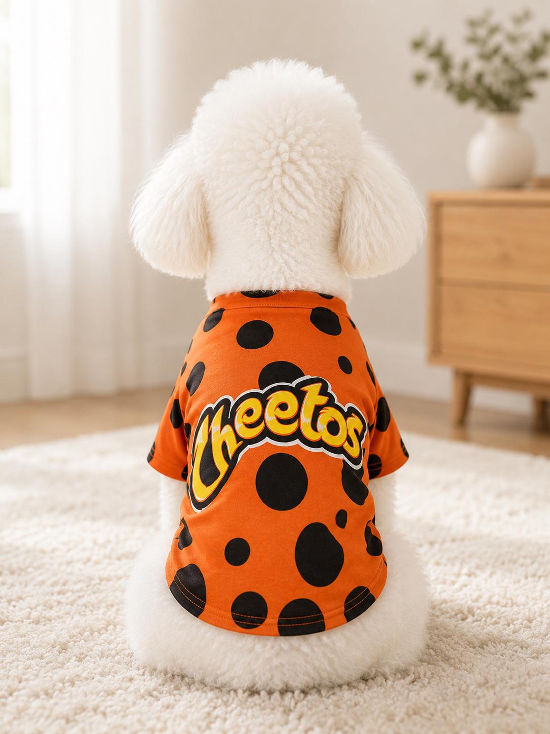 Cheetos Inspired Dog Shirt | Funny Orange Polka Dot Pet Tee | Small Dog T-Shirt | Cute Puppy Outfit | Pet Photo Prop | Dog Clothes