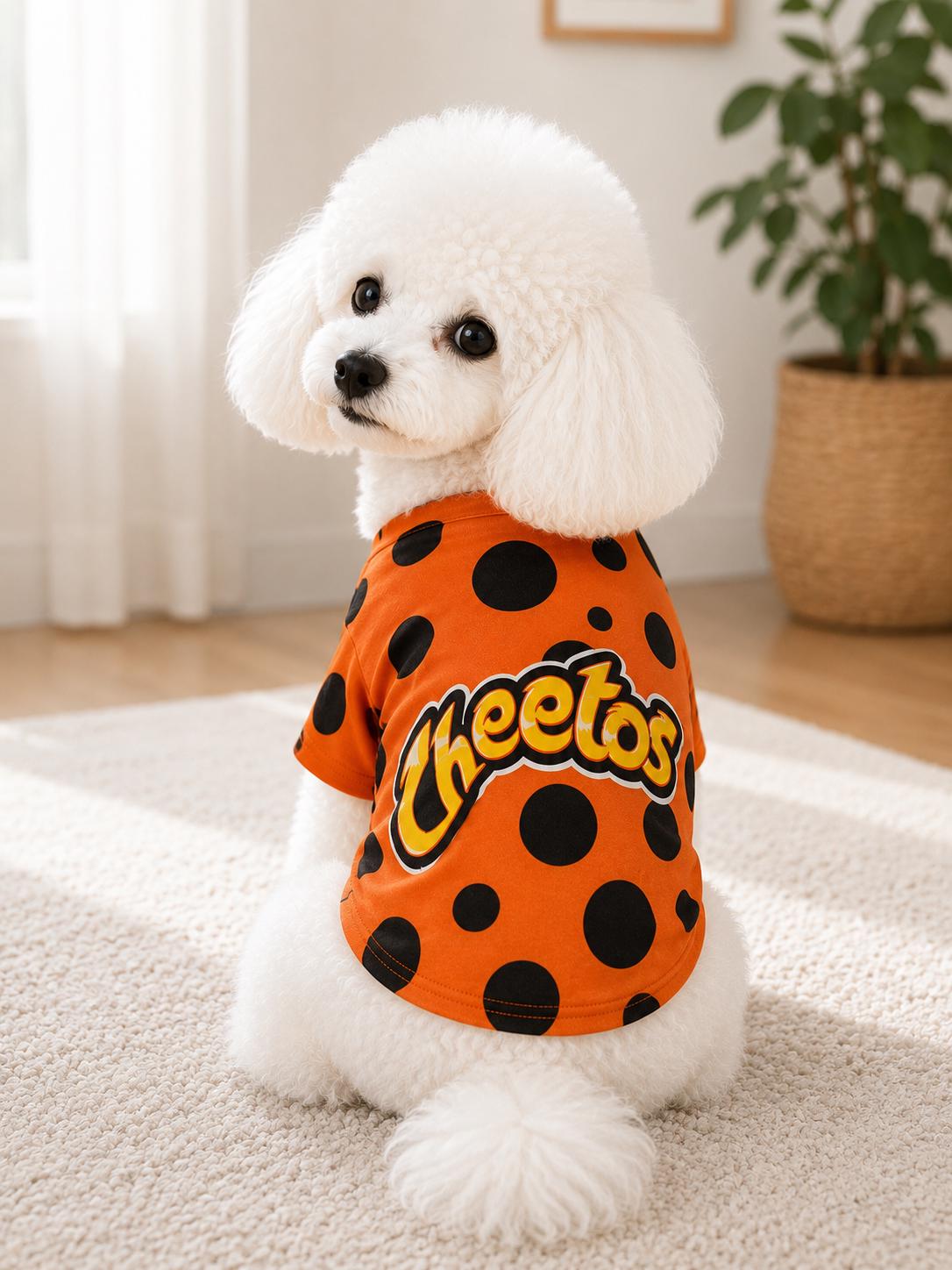 Cheetos Inspired Dog Shirt | Funny Orange Polka Dot Pet Tee | Small Dog T-Shirt | Cute Puppy Outfit | Pet Photo Prop | Dog Clothes