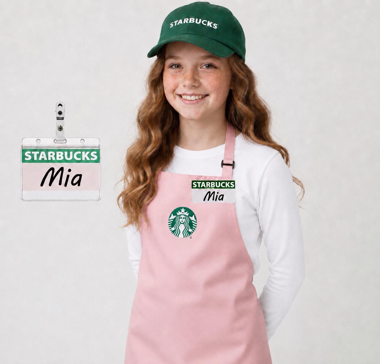 Starbucks inspired kids apron set