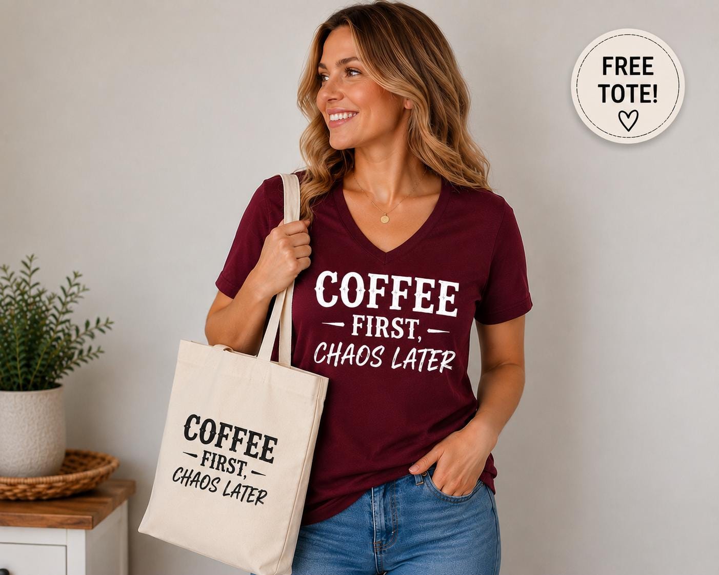 Coffee First, Chaos Later Shirt – Funny Mom Dad Gift