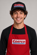 Costco Apron |Get ready for Halloween, trunk-or-treat events, parties, or festive workplace fun with this fun red Costco-inspired apron!